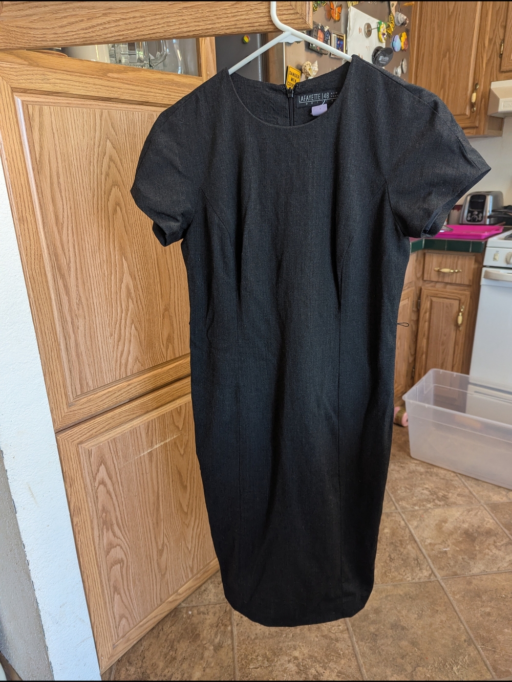 Lafayette 148 New York Black Short-Sleeve Shift Dress